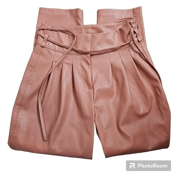 Blank NYC Anthropologie Chelsea Blush Faux Vegan Leather High Waist Pants in 26 - Picture 4 of 11